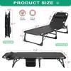 NAIZEA Folding Camping Cot & Lounge Chair, Portable Reclining Chaise for Pool, Beach, Patio Sunbathing view 3