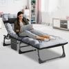 NAIZEA Folding Camping Cot & Lounge Chair, Portable Reclining Chaise for Pool, Beach, Patio Sunbathing view 4
