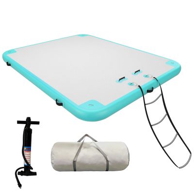 AZXRHWYGS Inflatable Floating Dock, Floating Dock Platform 10x6 ft Floating Raft with Air Pump, Carry Bag for Lake/Boats/Island/Swimming Pool