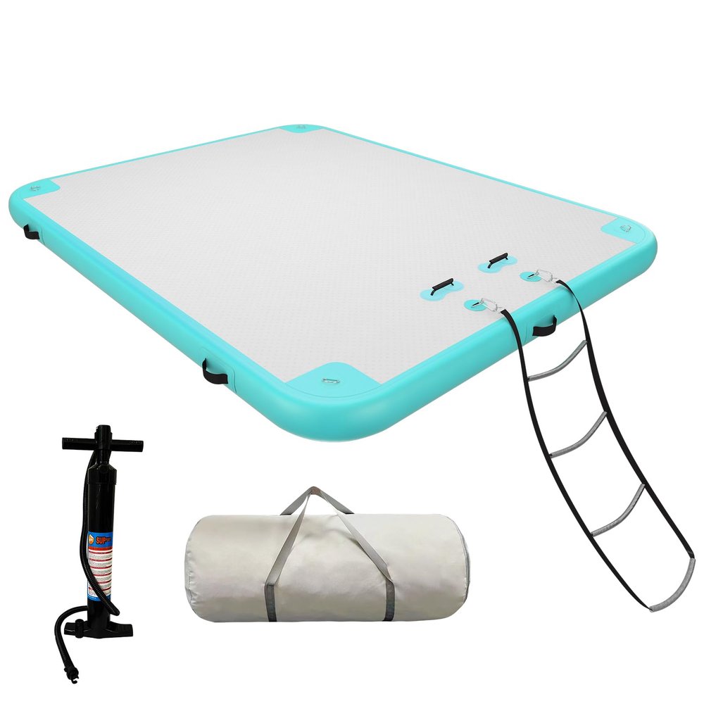 AZXRHWYGS Inflatable Floating Dock, Floating Dock Platform 10x6 ft Floating Raft with Air Pump, Carry Bag for Lake/Boats/Island/Swimming Pool