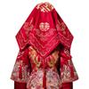 AINIFU Chinese Red Embroidery Red Headscarves for Bridal Wedding 27.5 * 27.5 inch Lucky Bridal Veil view 1