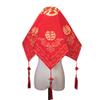 AINIFU Chinese Red Embroidery Red Headscarves for Bridal Wedding 27.5 * 27.5 inch Lucky Bridal Veil view 3