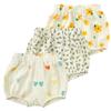 MYGBCPJS Baby Boys Girls 3 Pack Cotton Linen Bloomers Kids Loose Floral Graphic Printed Bubble Shorts Elastic Waist Bottoms view 1