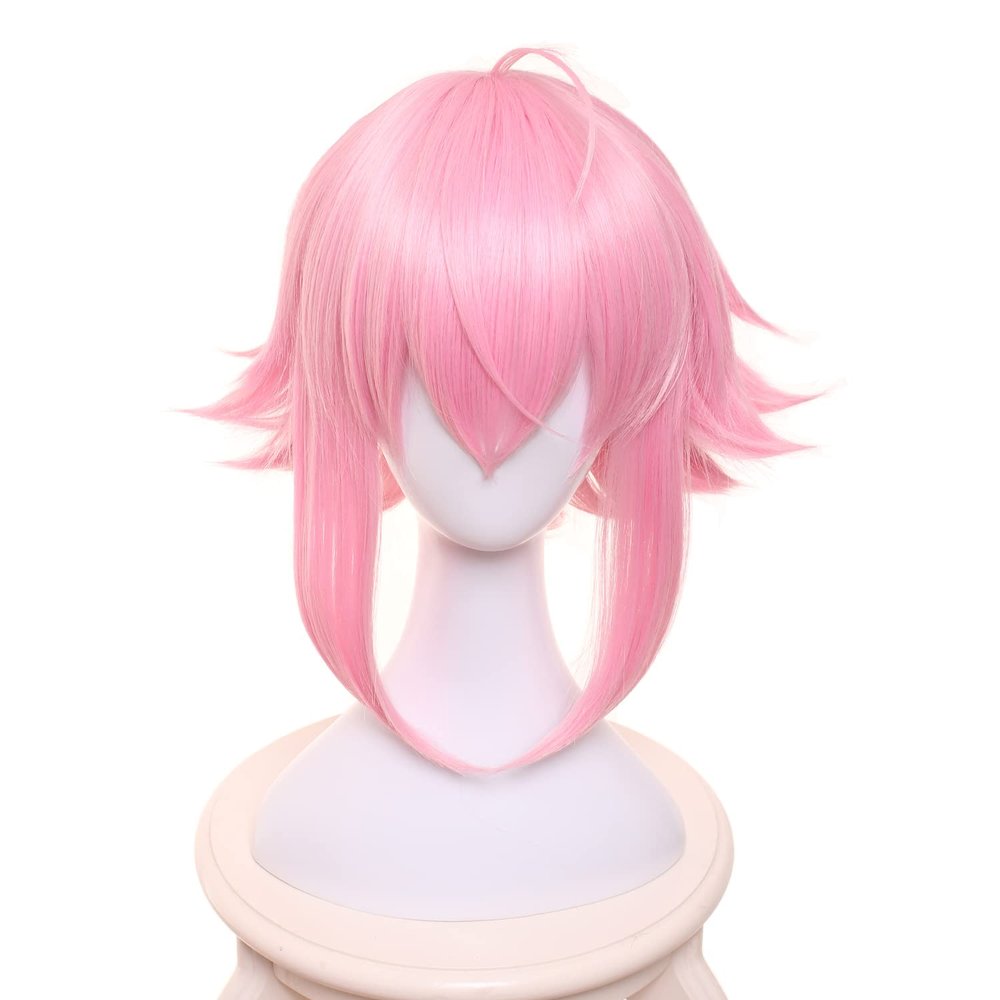 XiongXiongLe Pink Short Wig Cosplay Anime Halloween Men Costume Heat Synthetic Hair Wigs for Party Festival Halloween Comic Con