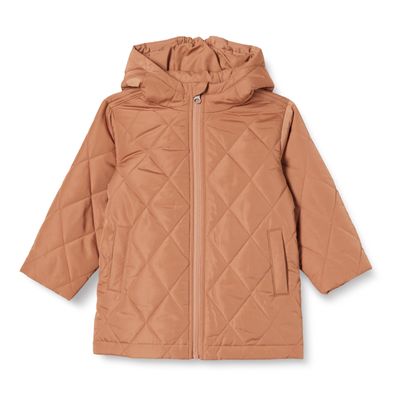 Amazon Essentials Unisex Kids' Long Quilted Jacket, Light Brown, Large