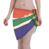 Vintage South African Flag Women's Sarong Swimsuit Cover Ups Bathing Suit Coverups Chiffon Beach Wrap Skirts Black view 1