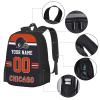 Chicago Backpack Custom Football Style Backpack Personalized Name and Number Backpacks Customized High Capacity Bag Gifts for Men Women Fans view 3