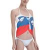 OOPOO Flag of Slovenia Women's Sarong Swimsuit Cover Ups Bathing Suit Coverups Chiffon Beach Wrap Skirts Black view 4