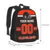 Cleveland Backpack Custom Football Style Backpack Personalized Name and Number Backpacks Customized High Capacity Bag Gifts for Men Women Fans view 2
