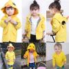 Admireme Toddler Baby Boy Girl Duck Rain Jacket Cute Cartoon Yellow Raincoat Hoodie Kids Coat Windbreaker School Outfit view 4