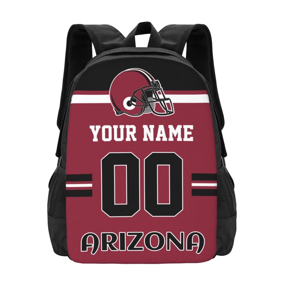 Arizona Backpack Custom Football Style Backpack Personalized Name and Number Backpacks Customized High Capacity Bag Gifts for Men Women Fans