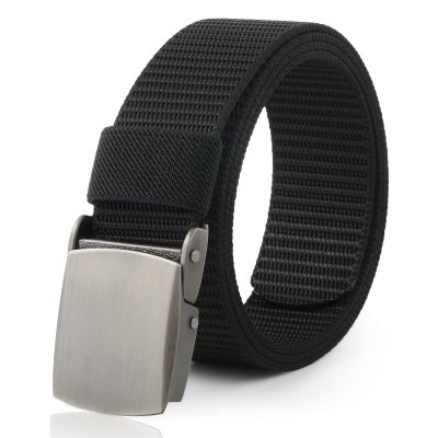 AWAYTR Nylon Boys Baseball Belt - Kids Golf Belt with Metal Buckle for Softball Pants School Uniform Jeans (Sliver Buckle-Black)