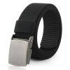AWAYTR Nylon Boys Baseball Belt - Kids Golf Belt with Metal Buckle for Softball Pants School Uniform Jeans (Sliver Buckle-Black) view 1