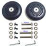1 Pair/2pcs Luggage Suitcase Replacement Wheels 100mm/3.94in, Thk24mm Rubber Swivel Caster Wheels for Inline Outdoor Skate w/ 6mm Bearings Repair Kits (OD100xThk24mm/3.94x0.94in) view 1