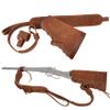 Leather Cartridge Sling with Buttstock Ammo Holder for Rifles .30-06, .45-70, .308, 410GA (No Drill-Brown Suit) view 2