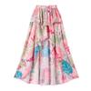 Women Ruffle V Neck Bathing Suit with Swim Skirts Cover Ups Two Piece Sexy Floral Printed Swimsuit with Skirt Swimwear Self-tie Straps Bikini Monokini Coverup Swim Wear Suit Pink One Shoulder S view 4