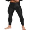 Jhaoyu Men Shiny Workout Yoga Leggings Stretch Compression Pants Base Layer Running Tights Black Medium view 1