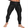 Jhaoyu Men Shiny Workout Yoga Leggings Stretch Compression Pants Base Layer Running Tights Black Medium view 2