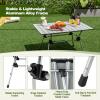 Giantex Folding Camping Table, Heavy-Duty Outdoor Folding Table w/Carry Bag, Roll-up Tabletop, 4-Level Adjustable Height, Lightweight & Portable Aluminum Camp Table for Picnic, Travel, BBQ (Silver) view 4