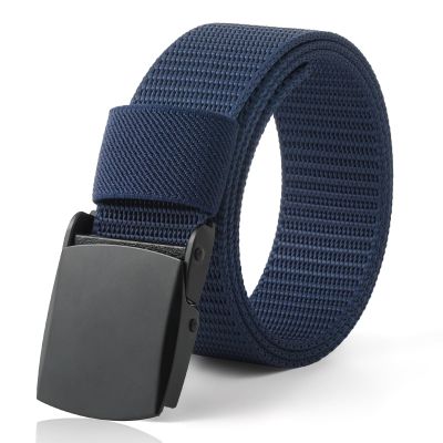 AWAYTR Nylon Boys Baseball Belt - Kids Golf Belt with Metal Buckle for Softball Pants School Uniform Jeans (Black Buckle-Navy blue)