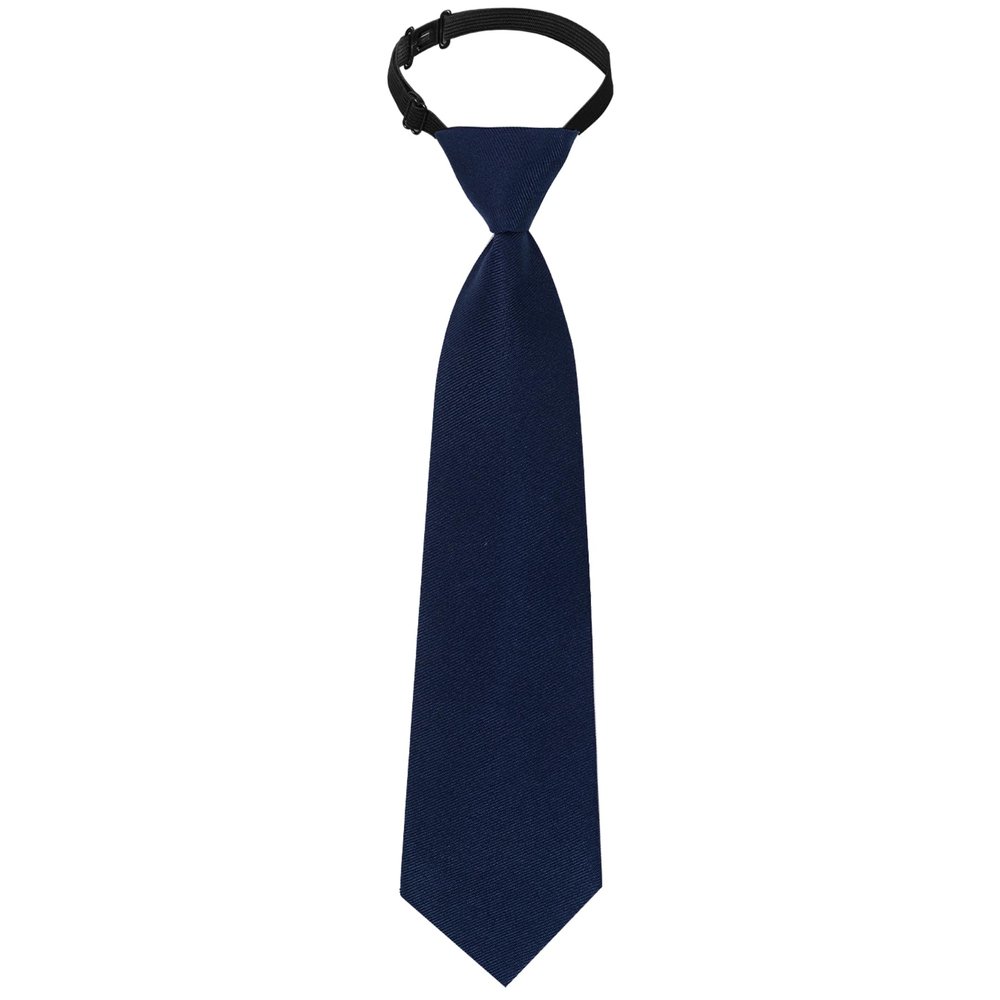 Sucrain 1pcs Boy's Necktie Pre-tied Adjustable Neck Strap Tie for Wedding Graduation School Uniforms (Navy Blue)