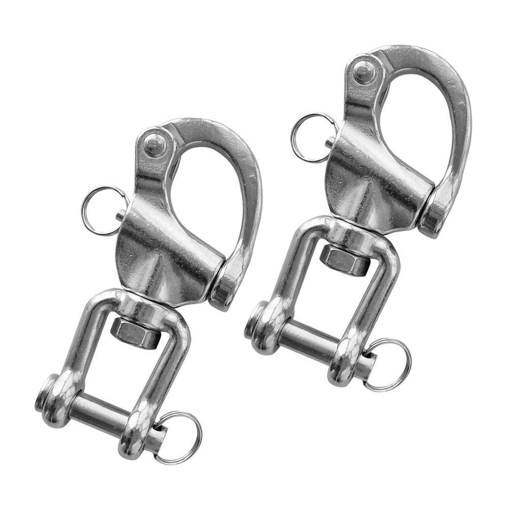 RANYUSS Pair of 3.5in(87mm) SSwivel Eye Snap Shackle Quick Release Bail Rigging Sailing Boat Marine 316 Stainless Steel for Sailboat(87