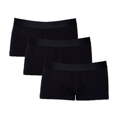 Maiyifu-GJ Men's Cotton U-Shaped Underwear Stretchy Breathable Trunks Low Waist Soft Boxer Briefs (Black 3PC,Medium)