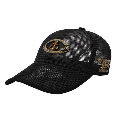 Cool Full Mesh Baseball Cap for Men, Unisex Summer Mesh Anchor Baseball Cap for Trucker (Black)