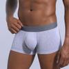 Maiyifu-GJ Men's Cotton U-Shaped Underwear Stretchy Breathable Trunks Low Waist Soft Boxer Briefs (Gray 3PC,Medium) view 3