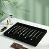 Coward Set of 2 Black Velvet Stackable Necklace Holder Organizer Tray Velvet Necklace Display Stand for Selling Jewelry Box Case for Storage (necklace+necklace) view 2