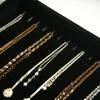 Coward Set of 2 Black Velvet Stackable Necklace Holder Organizer Tray Velvet Necklace Display Stand for Selling Jewelry Box Case for Storage (necklace+necklace) view 3