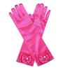 Little Girls Princess Glove Kid Glove Toddler Dress Up Gloves Girls Satin Gloves for Halloween Costume Party Birthday Princess Cosplay (Fuchsia) view 3