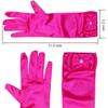 Little Girls Princess Glove Kid Glove Toddler Dress Up Gloves Girls Satin Gloves for Halloween Costume Party Birthday Princess Cosplay (Fuchsia) view 4