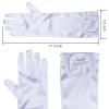 Fepdiu Little Girls Princess Glove Kid Glove Toddler Dress Up Gloves Girls Satin Gloves for Halloween Costume Party Birthday Princess Cosplay (white) view 4