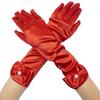 Fepdiu Little Girls Princess Glove Kid Glove Toddler Dress Up Gloves Girls Satin Gloves for Halloween Costume Party Birthday Princess Cosplay (red) view 3
