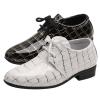 Fashion Boys Modern Dance Shoes Prom Ballroom Latin Dance Shoes Leather Lace Up Dance Performance Shoes for Kids (Black, 4 Big Kids) view 3