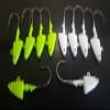 10 "New Shad Jig Head Pompano Fluke Lure B/N Ultra Point Hook-5 Char & 5 White 4oz view 1