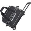 Mangrove 2 Ball Bowling Bag with Wheels, Double Bowling Bags 2 Ball Roller w/Separate Compartment for Bowling Shoes (Up To US Mens Size 15), Accessory Pocket & Retractable Handle Extends To 40"