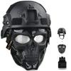 MICH Airsoft Helmet Airsoft Skull Mask TacticalVest Outdoor, Adjustable Training Protective Vest,Paintball Cosplay CS Games view 2