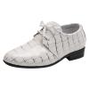 Fashion Boys Modern Dance Shoes Prom Ballroom Latin Dance Shoes Leather Lace Up Dance Performance Shoes for Kids (White, 10.5 Toddler) view 1