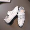 Fashion Boys Modern Dance Shoes Prom Ballroom Latin Dance Shoes Leather Lace Up Dance Performance Shoes for Kids (White, 10.5 Toddler) view 4