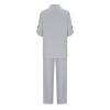 2 Piece Cotton Linen Button Shirts and Long Pants Suits Women Summer Dressy Work Office Suits Soft Comfy Outfits Gray view 3