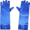 Fepdiu Little Girls Princess Glove Kid Glove Toddler Dress Up Gloves Girls Satin Gloves for Halloween Costume Party Birthday Princess Cosplay (royal blue) view 1