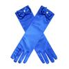Fepdiu Little Girls Princess Glove Kid Glove Toddler Dress Up Gloves Girls Satin Gloves for Halloween Costume Party Birthday Princess Cosplay (royal blue) view 2