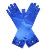 Fepdiu Little Girls Princess Glove Kid Glove Toddler Dress Up Gloves Girls Satin Gloves for Halloween Costume Party Birthday Princess Cosplay (royal blue) view 3