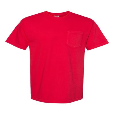 Adult Heavyweight RS Pocket T-Shirt, Red, S - 6030
