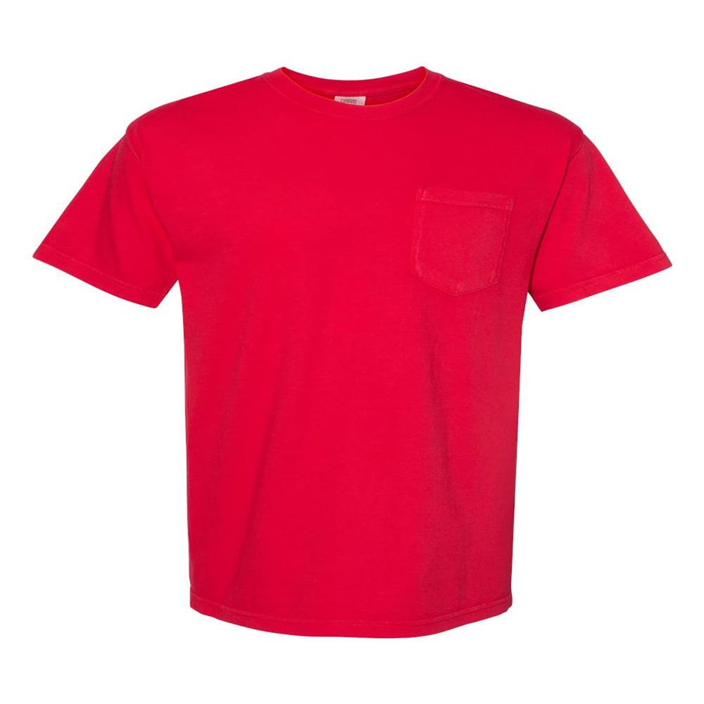 Adult Heavyweight RS Pocket T-Shirt, Red, S - 6030