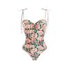 ABOCIW Women One Piece Swimsuit with Swimsuit Cover Ups Skirt Sexy Bikini Sets Floral Print V Neck Push Up Monokini Bathing Suit Tummy Control Tankini Set 2 Piece Swimsuit Outfit Peach S view 2