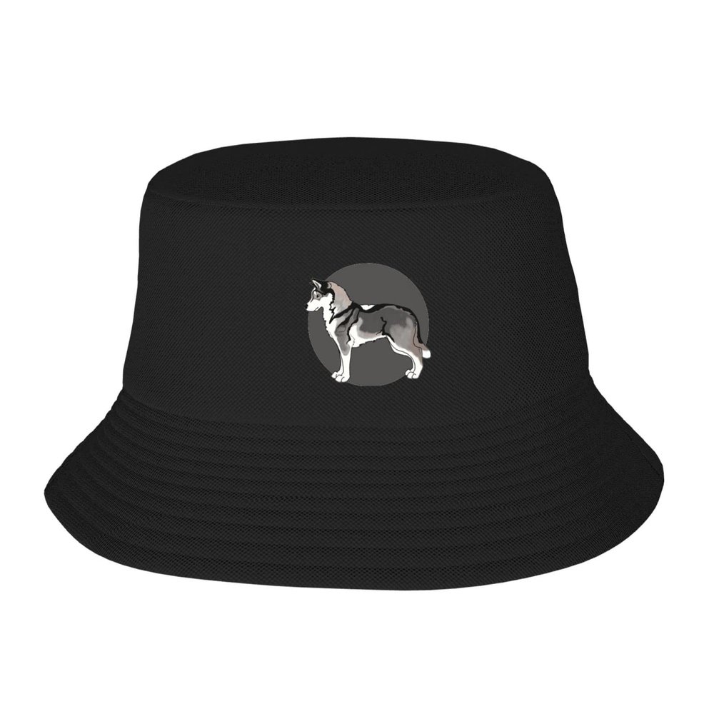 wikjxiz Siberian Husky Bucket Hat for Men, Women, Teens, Girls Black Summer Fisherman Hats Packable Outdoor Cap