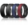 Egnaro Silicone Rings for Men 1/4/5/6/7 Multipack of Breathable Mens Silicone Rubber Wedding Rings Bands - Step Edge view 1